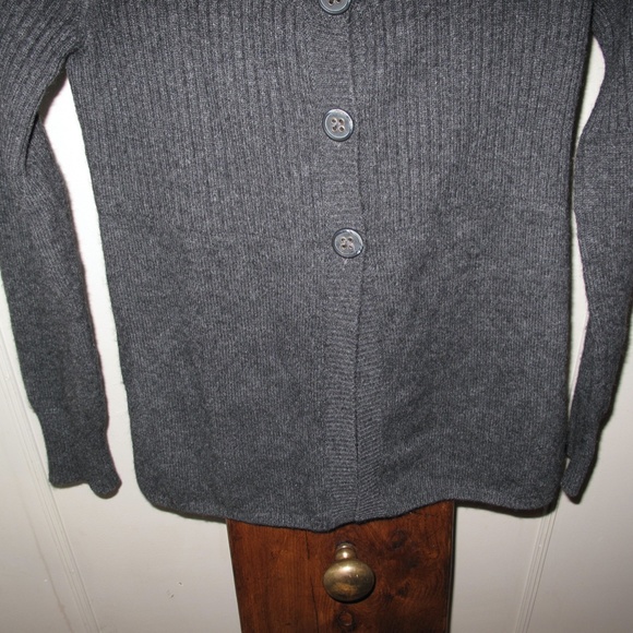 REPEAT CASHMERE Grey Ribbed Cardigan 38 Small - Picture 11 of 15